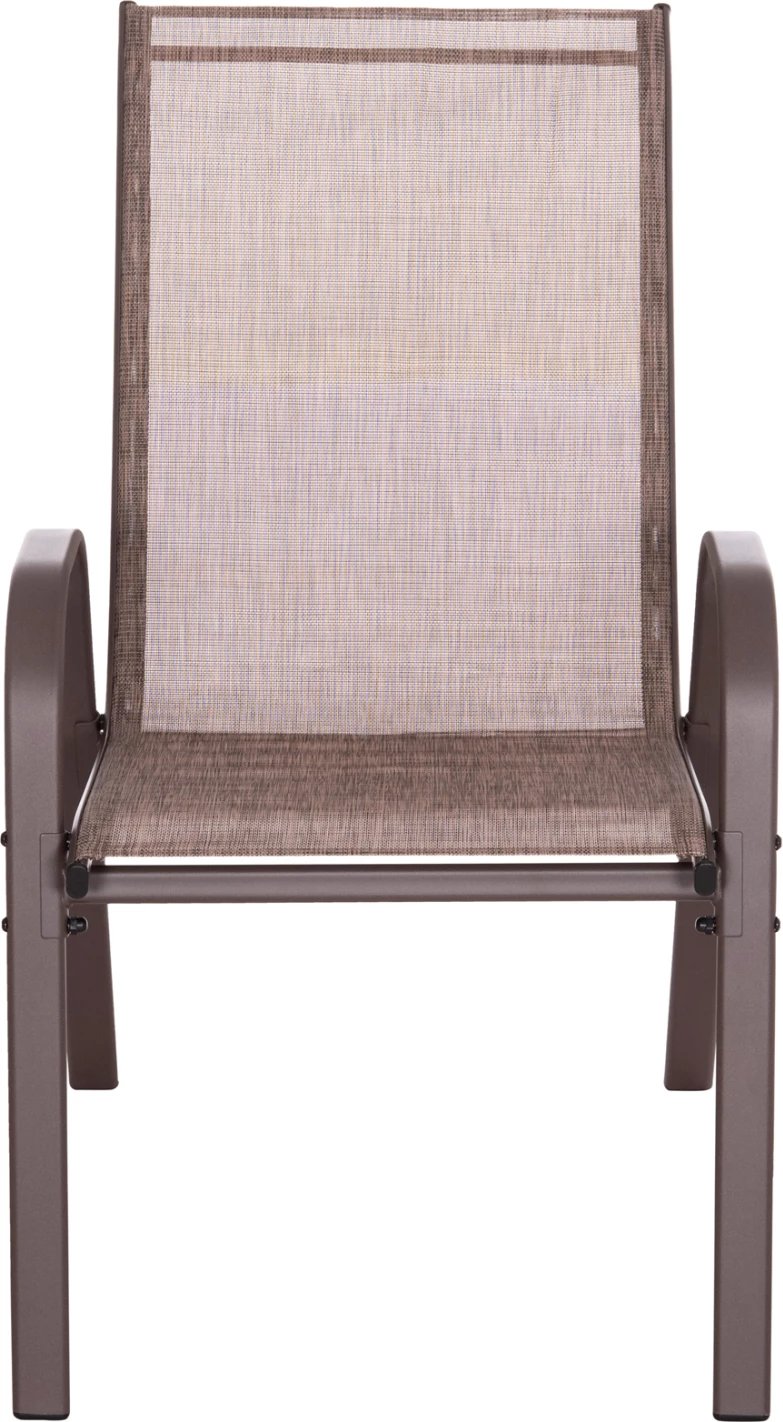 Karrige për jashtë LEON, kornizë metali ngjyrë kafe & tekstilene-4 copë, 55x70x91Hcm., set prej 4 copësh