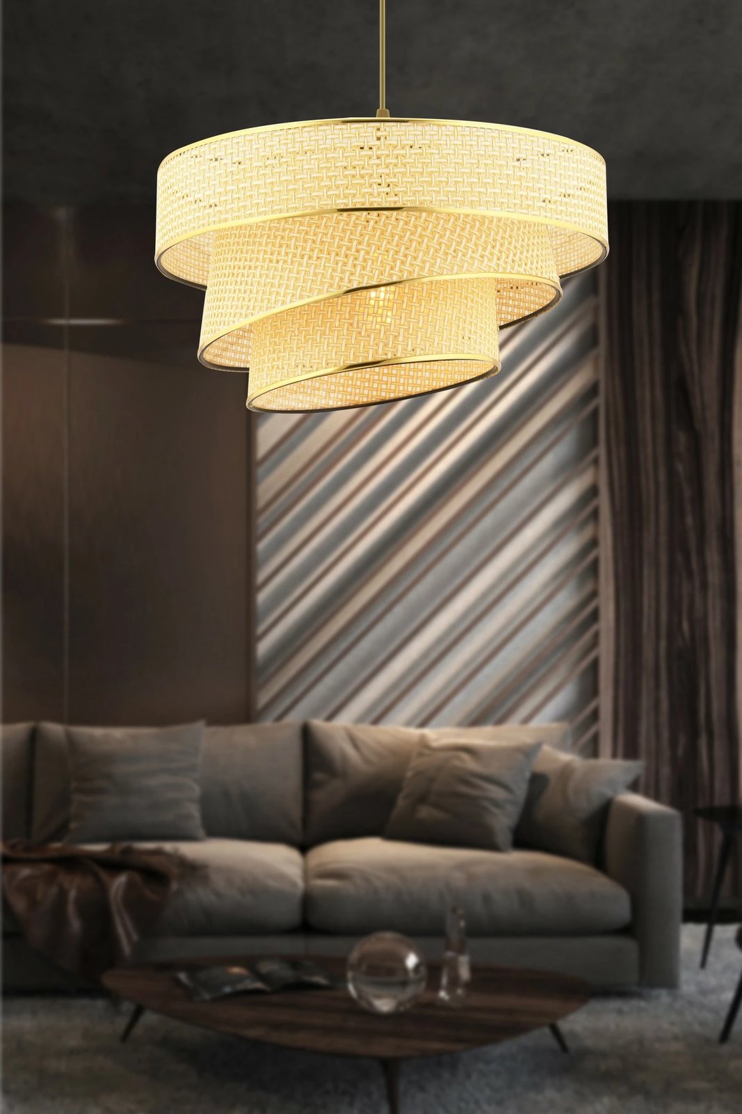 Llambë tavani Opviq Couper Hazeran, ngjyrë camel, ari