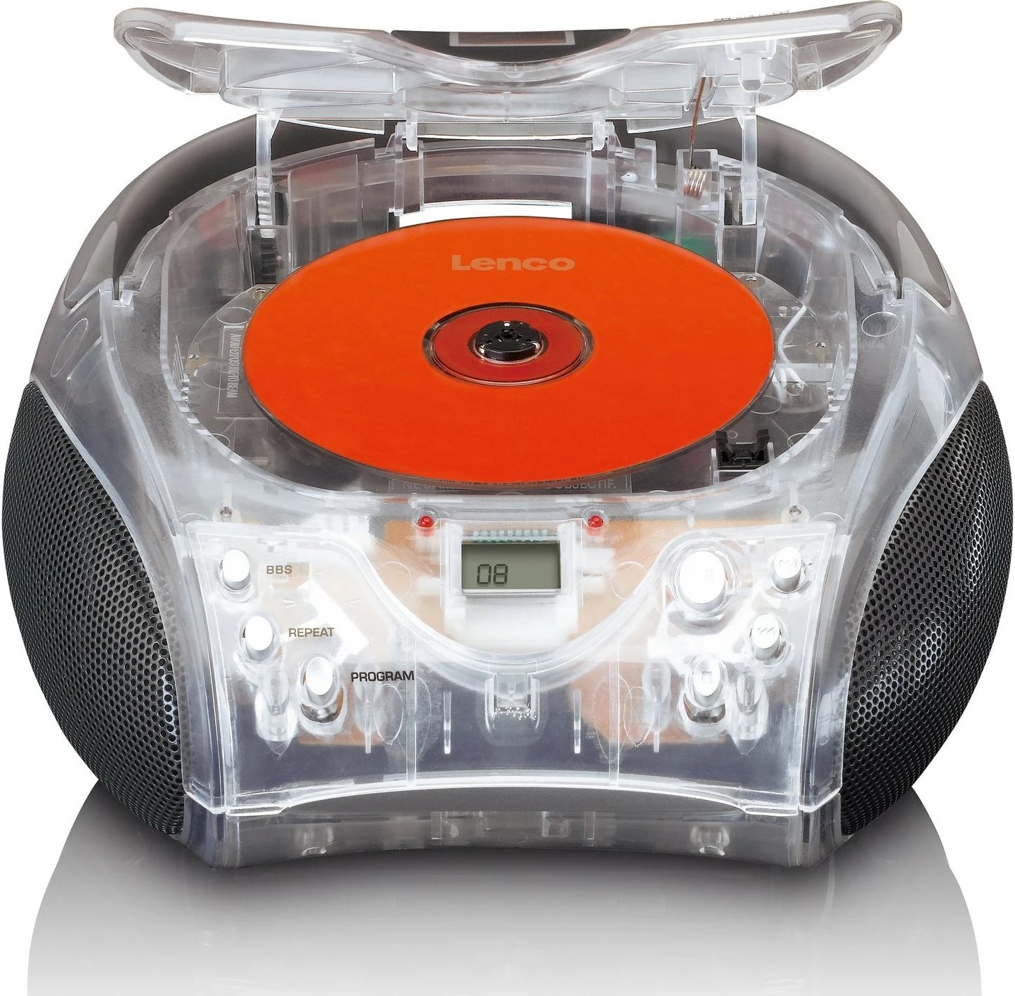 Radio portabile Lenco SCD-24, Bluetooth, CD, transparent