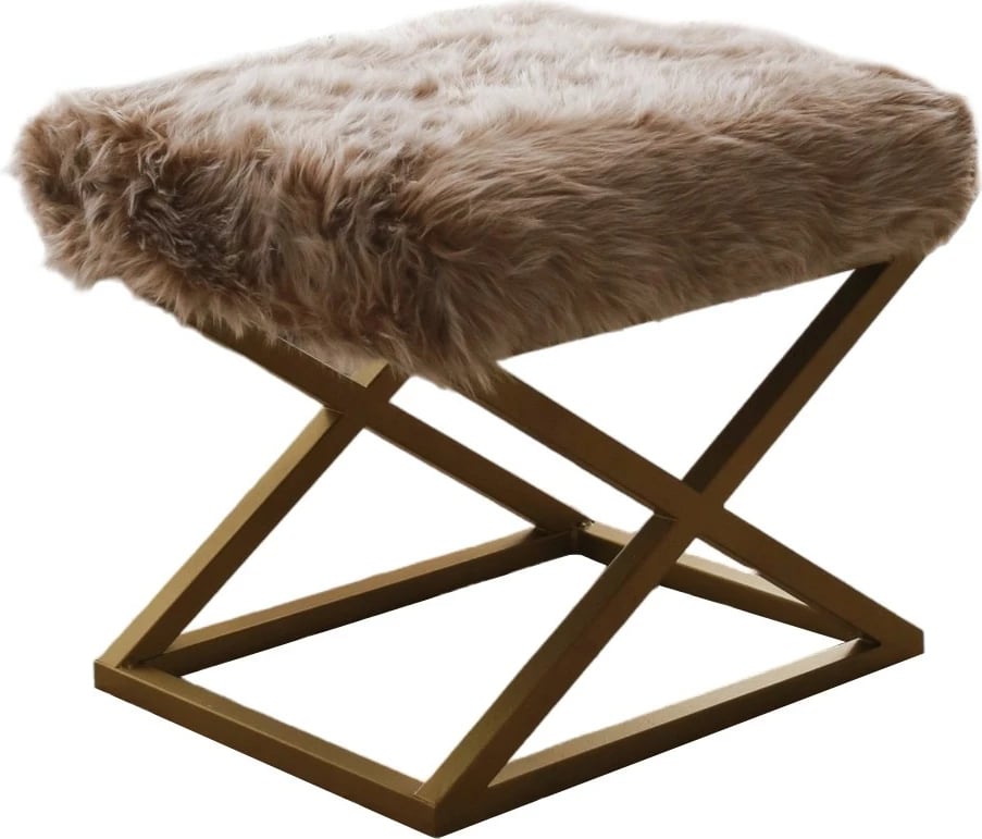 Puf Atelier del Sofa, pelush Capraz, ngjyrë ari dhe kafe