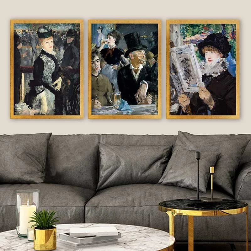 Pikturë dekorative me kornizë (3 copë), Wallity, 3AC_UN195150_3545