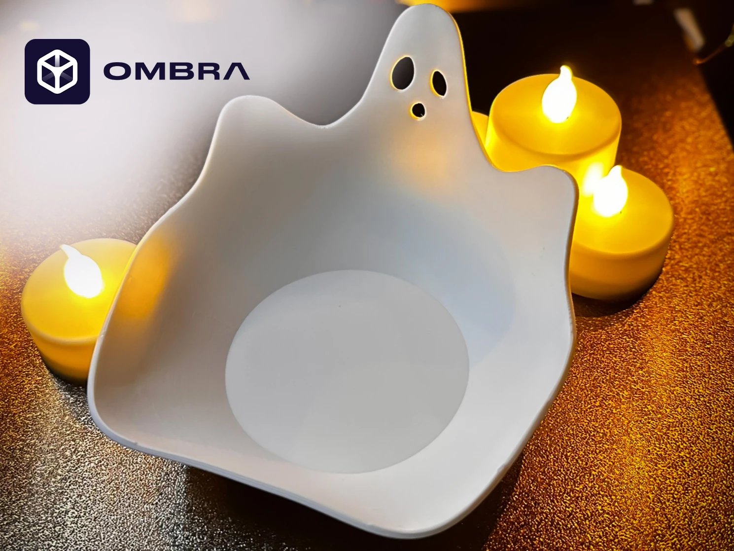 Enë Mbajtëse Dekorative për Halloween (Ghost Plate) - e bardhë