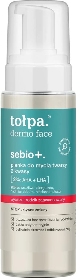 Shkumë pastruese për fytyrë Tołpa Dermo Face Sebio+ për femra, 150ml