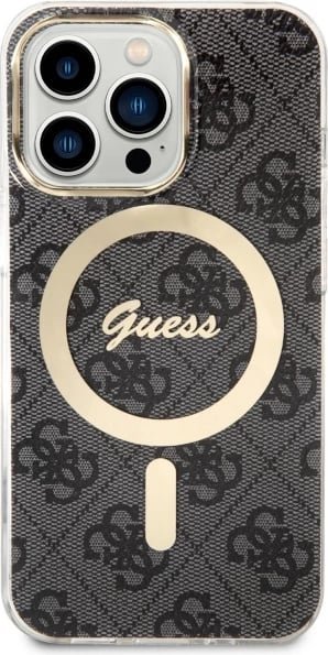 Mbështjellës Guess GUHMP13LH4STK për iPhone 13/13 Pro 6.1", MagSafe, i zi Mbështjellës Guess GUHMP13LH4STK për iPhone 13/13 Pro 6.1", MagSafe, i zi