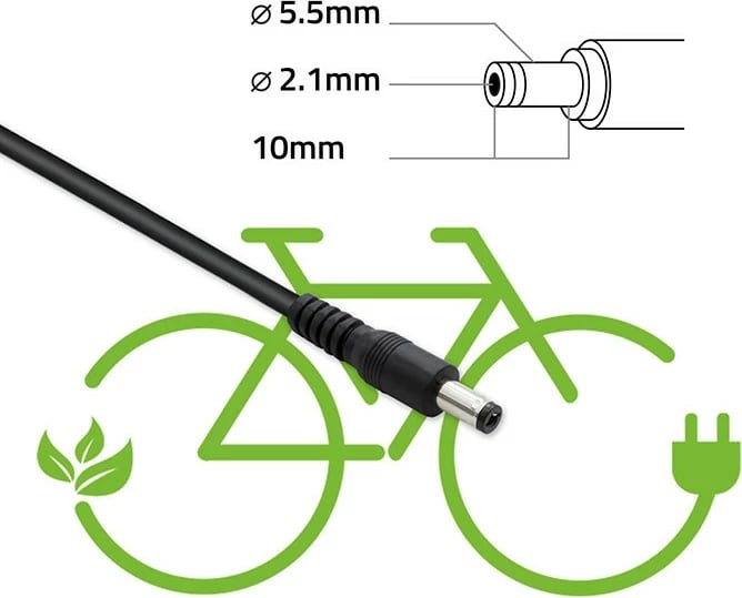 Karikues biçiklete elektrike Qoltec 50760, 42V, 2A, prizë 5.5x2.1mm, e zezë