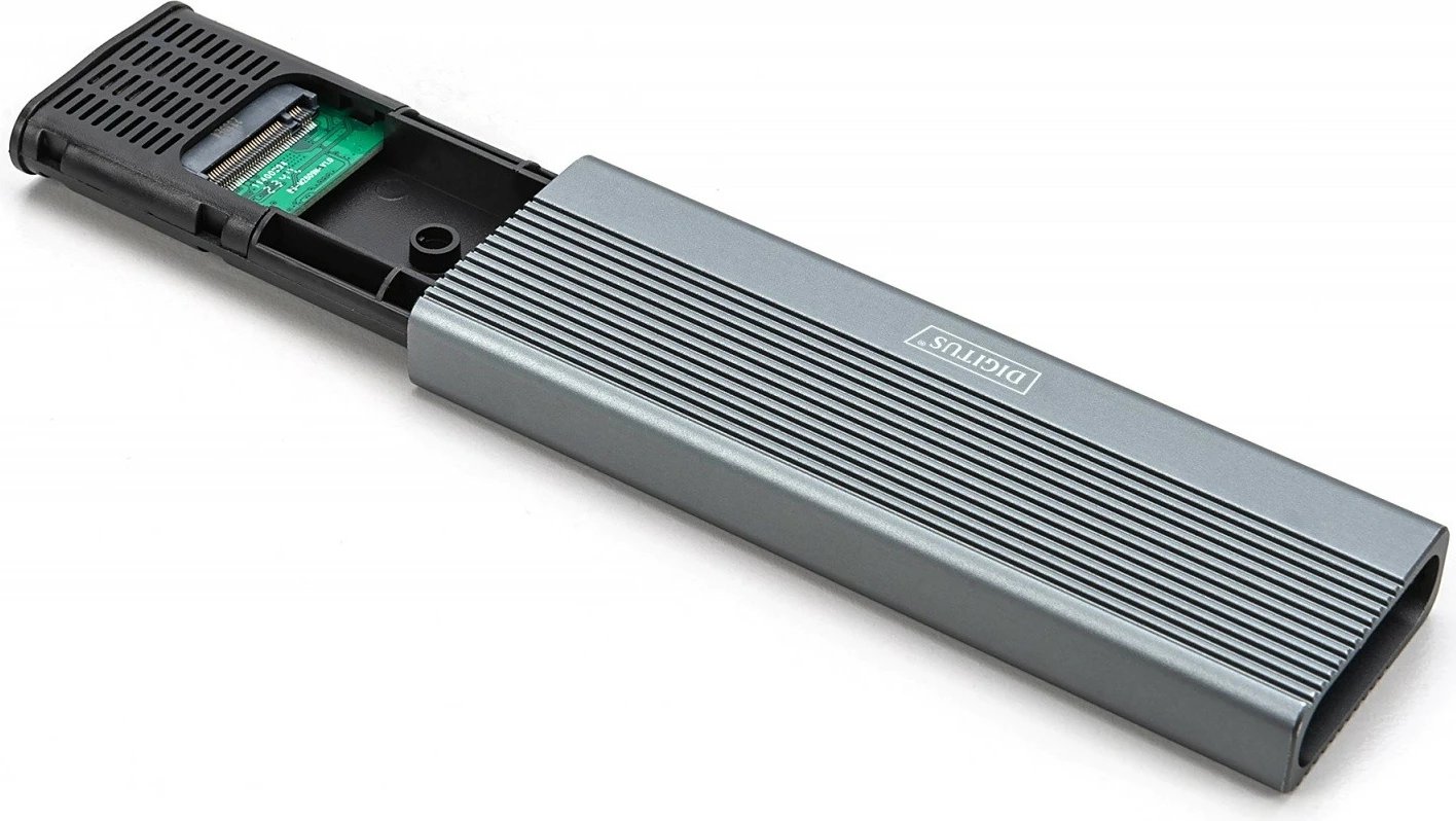 Kasë Digitus DA-71120-1 për SSD M.2 NVMe, USB 3.1 Type C, Alumini, Gri