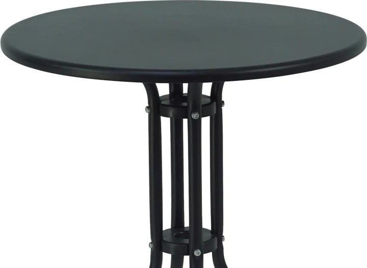 Tavolinë me karrige për terasë Vergo-Obbi, metal i zi, Φ60x70cm