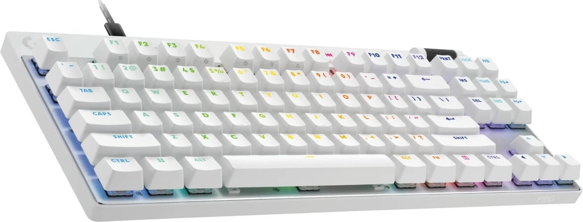 Tastierë Logitech PRO X TKL RAPID, RGB, e bardhë (US)