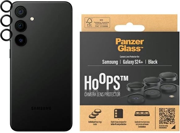Mbrojtës kamerë PanzerGlass Hoops për Samsung Galaxy S24+, i zi