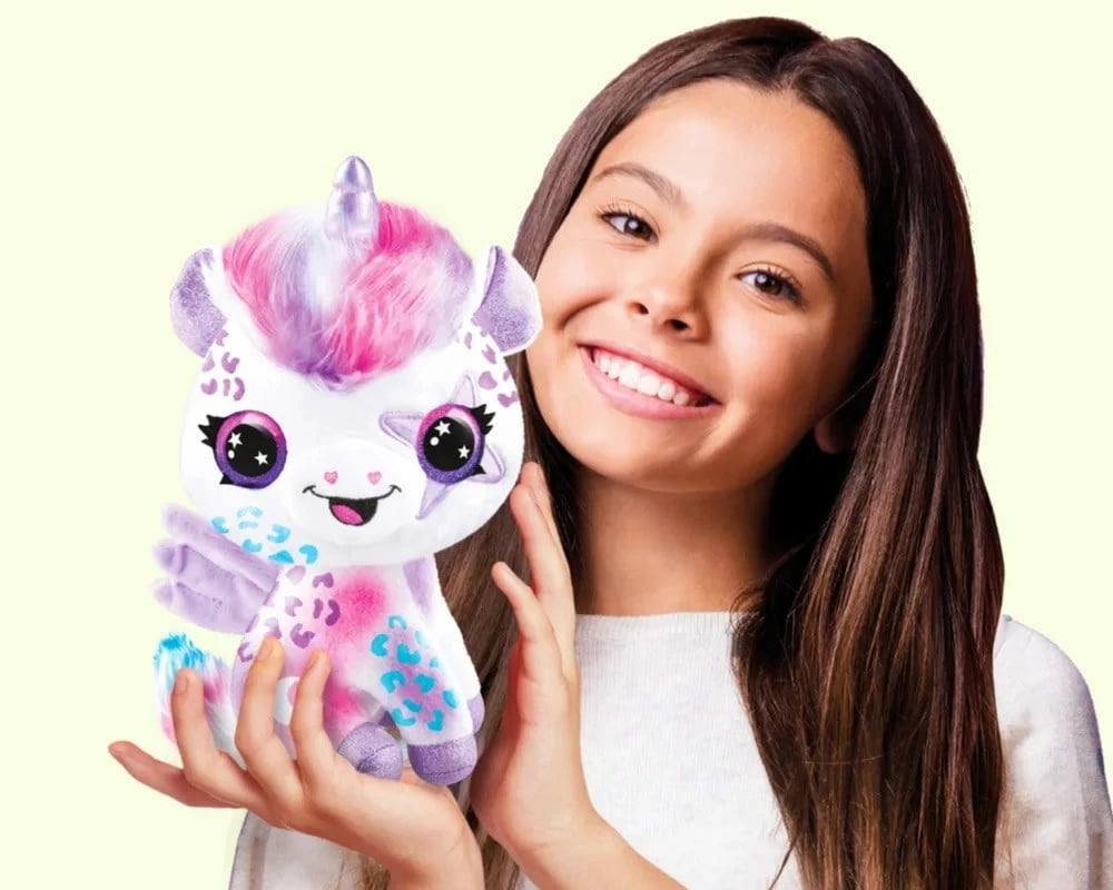 Set pelush magjik unicorn, Epee EP60180, që ndriçon në errësirë, me aerograf dhe 4 markera, multingjyrësh