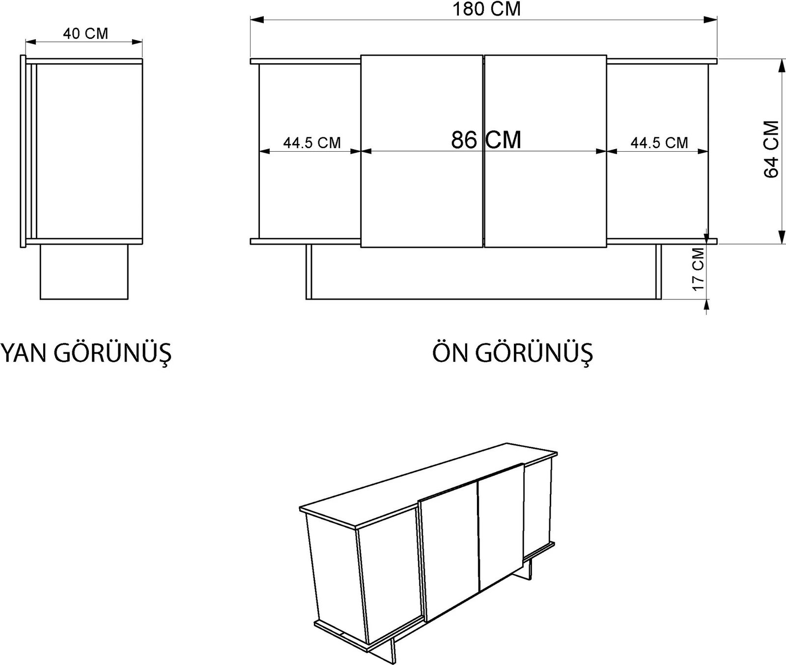 Konsol Diana, ngjyrë travertin dhe arre, Hanah Home