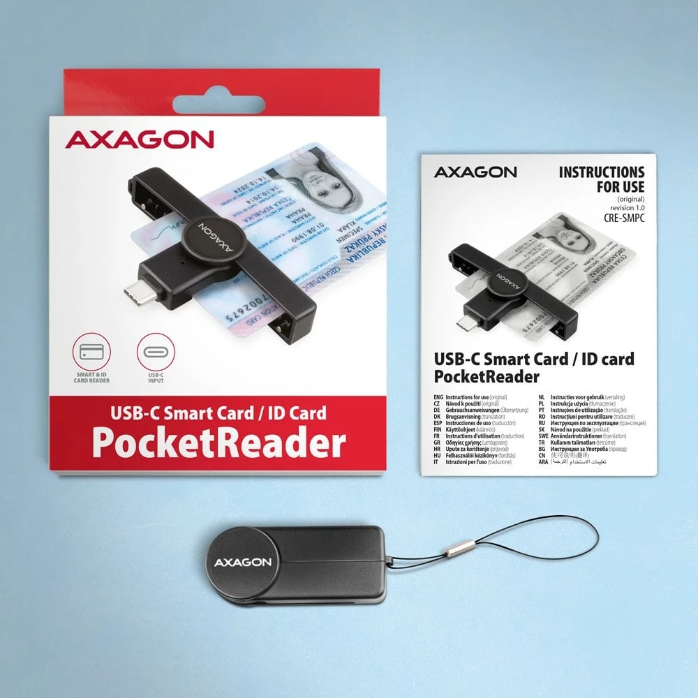 Lexues kartelash Smart AXAGON CRE-SMPC, USB-C, i zi