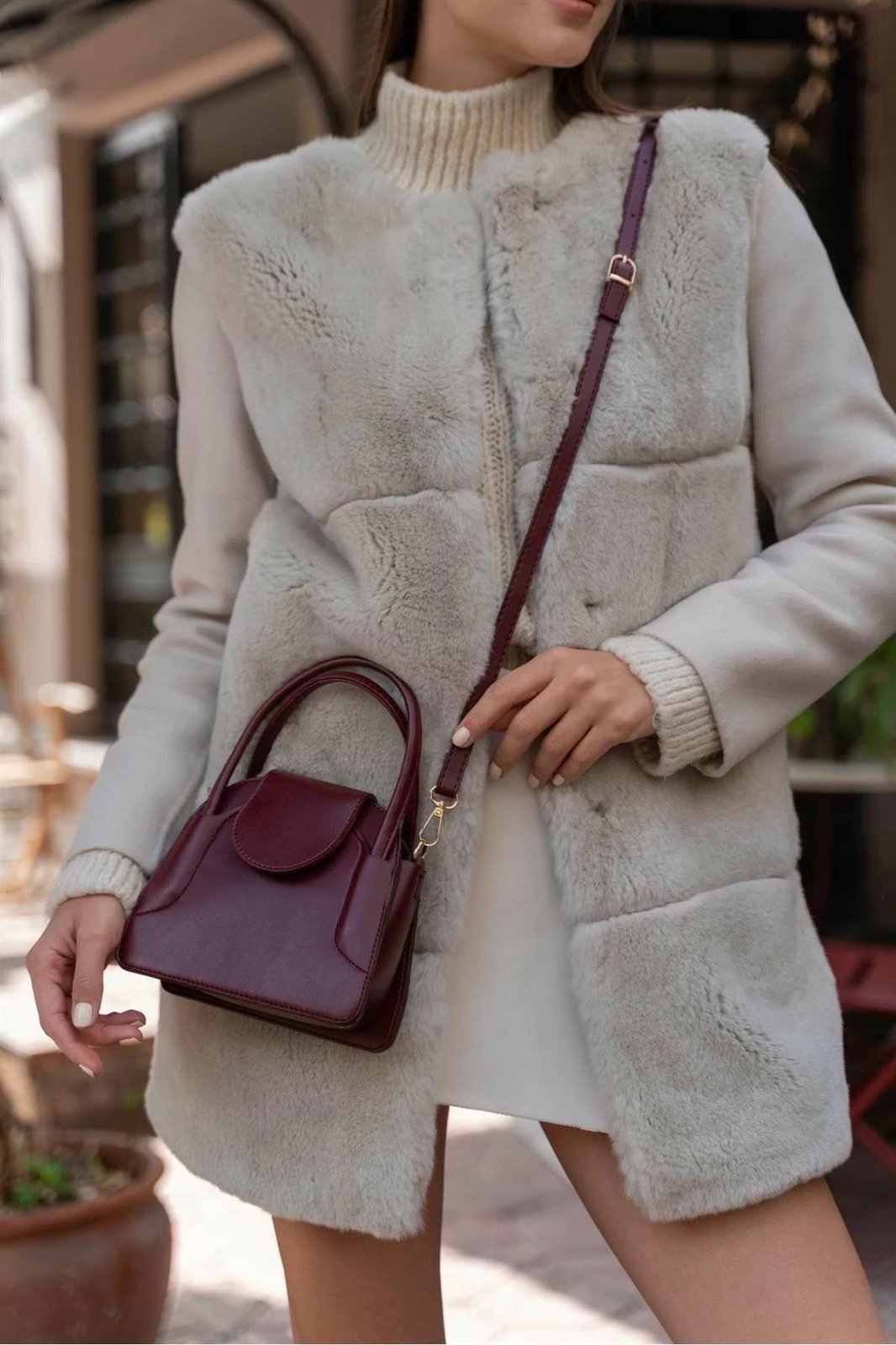 Çantë krahu Zoozie Bags, ngjyrë e kuqe Claret, MK1020223SV10-001