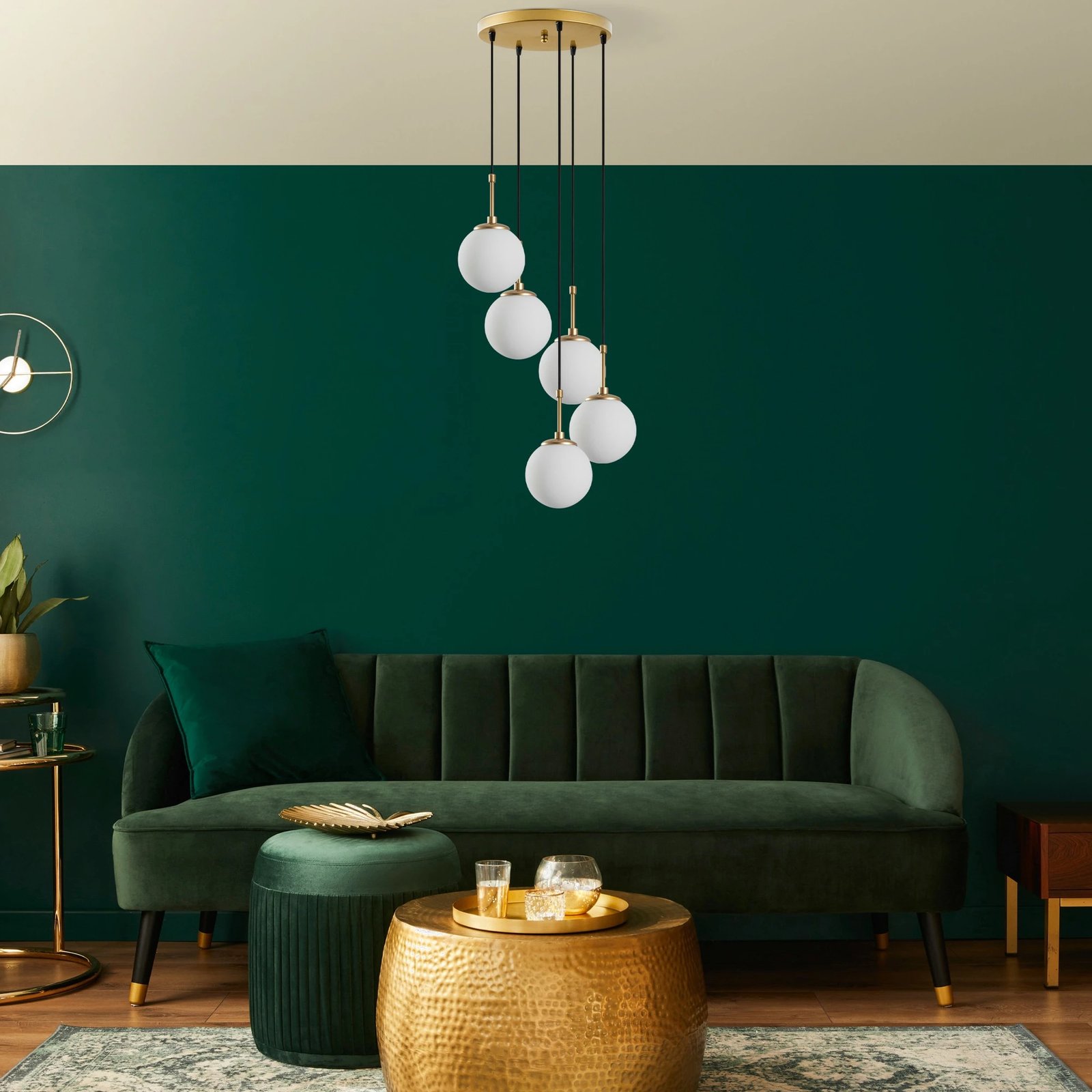 Llambë tavani Opviq, Orbital, ngjyrë ari, 40x40x115cm