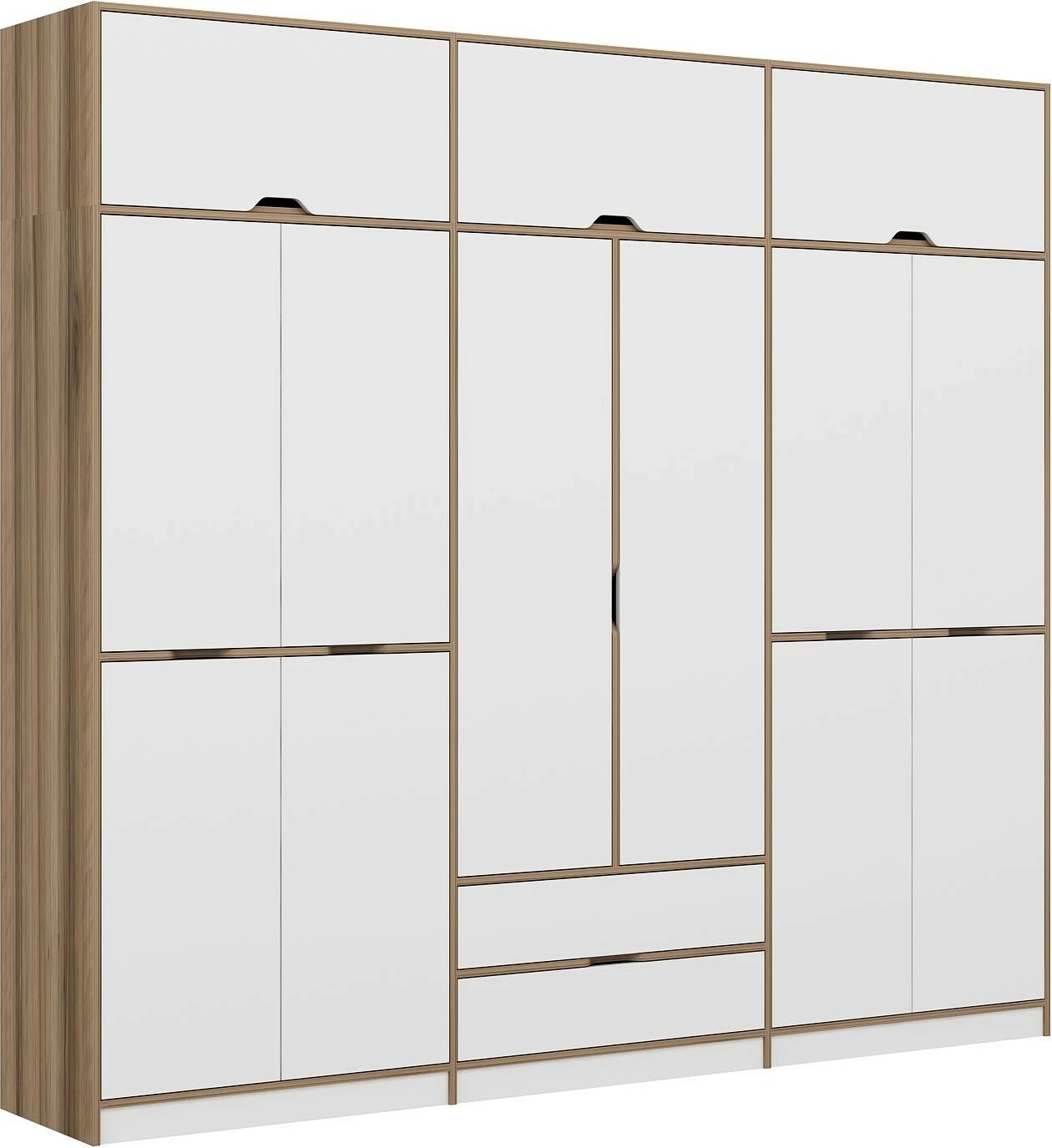 Dollap i madh për rroba, ngjyrë e bardhë dhe dore, Skye Decor Elina - 8914