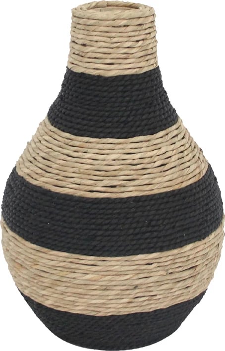 Vazo dekorative Nubia, litar natyral dhe i zi, 29x29x43cm Vazo dekorative Nubia, litar natyral dhe i zi, 29x29x43cm