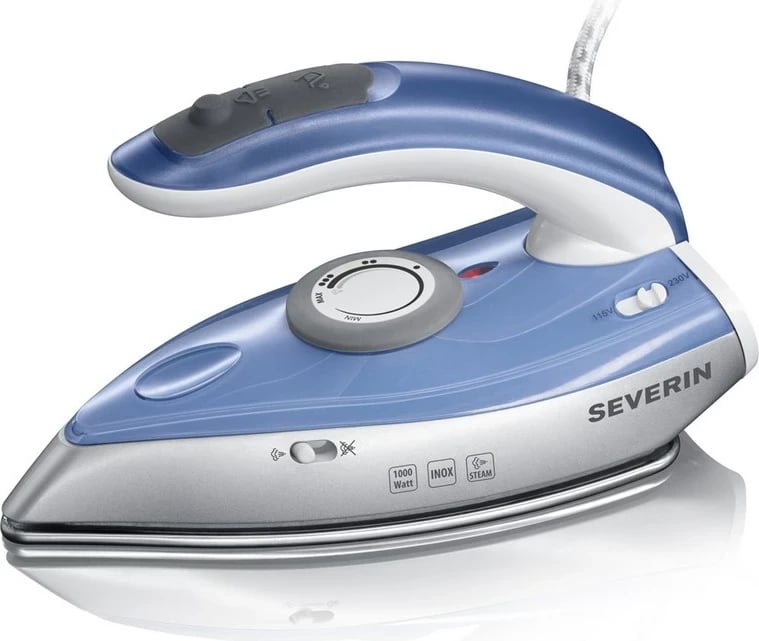 Hekur SEVERIN BA3234, Dry & Steam, 1000 W, pllaka inoks, Blu/Argjend