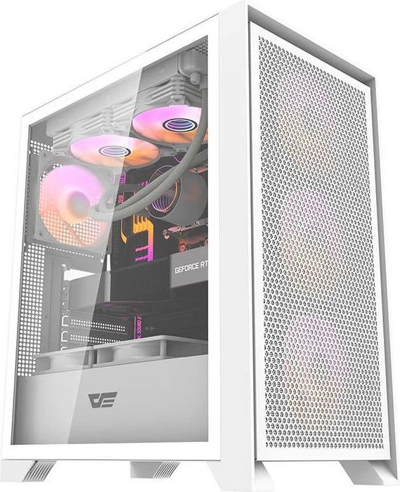 Kasë Darkflash DRX70 MESH, Middle Tower, 4 ventilatorë RGB, e bardhë