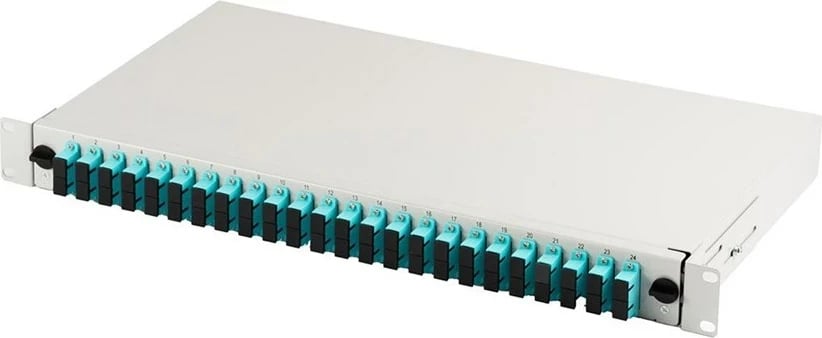 Panel patch A-LAN DN-96422/3, 19'' 1U, 24x SC dx, OM3, i zgjatshëm, Gri