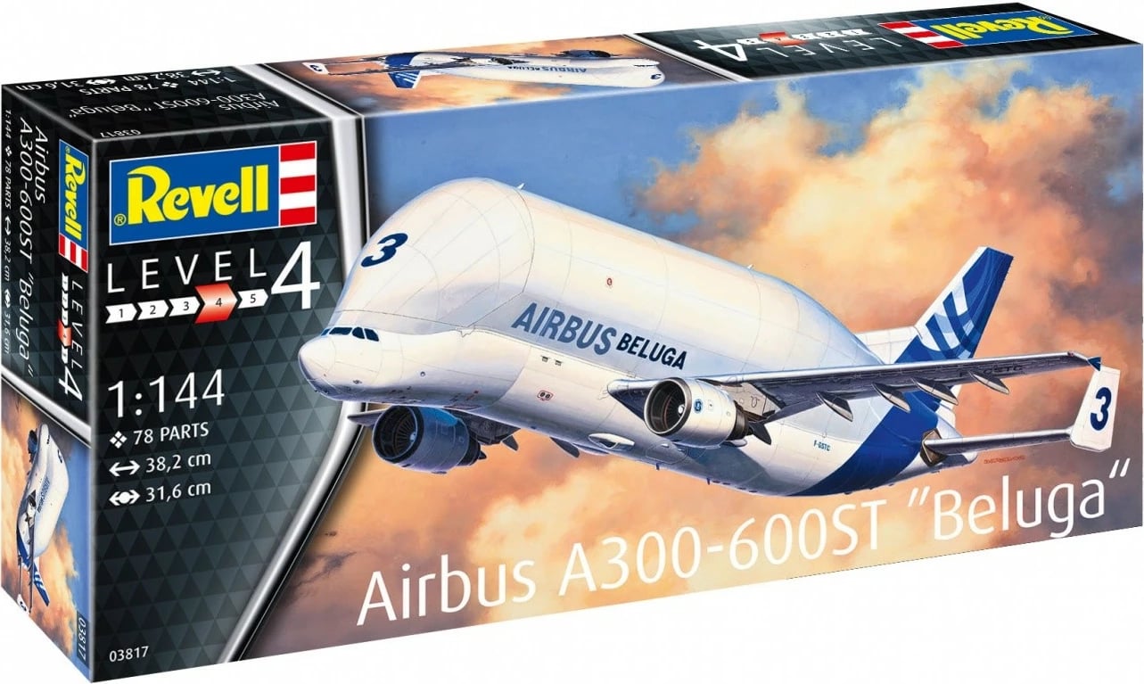 Model plastik aeroplani Revell Airbus A300-600ST Beluga 1:144, 78 pjesë Model plastik aeroplani Revell Airbus A300-600ST Beluga 1:144, 78 pjesë