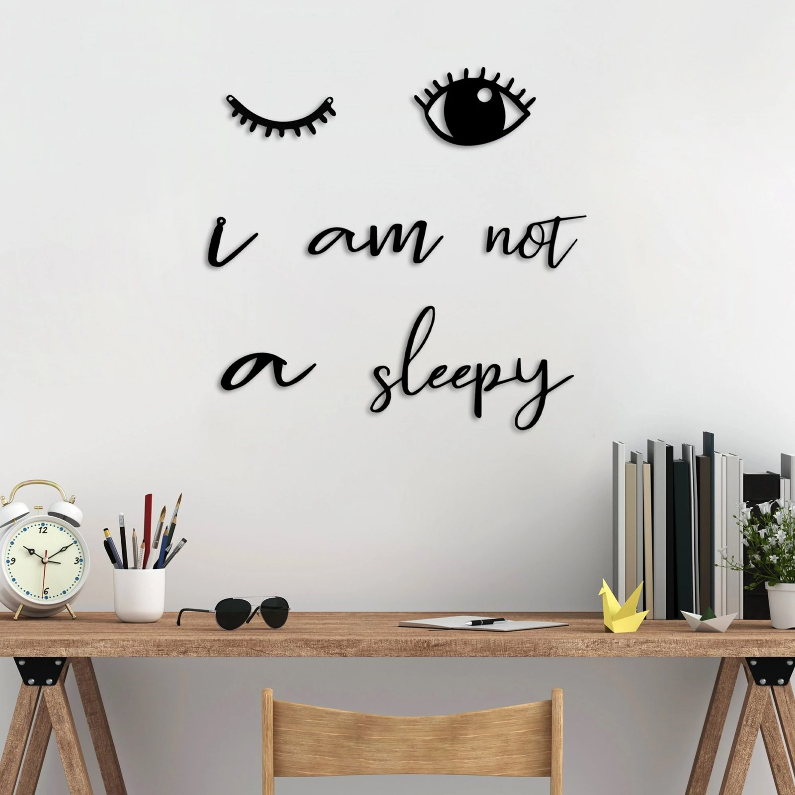 Aksesor dekorativ metalik për mur, Wallity, Not Sleepy