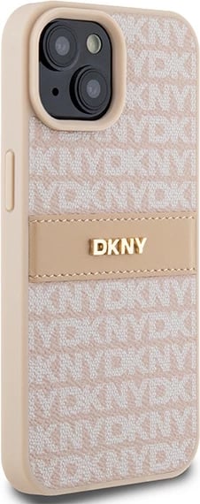 Mbështjellës DKNY Mono Stripe & Metal Logo për iPhone 15/14/13, Rozë