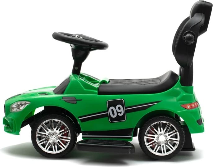 makinë shtytëse për fëmijë, Baby Mix, RACER, 12m+, ngarkesë 25 kg, panel zëri, shufër drejtimi e heqshme, jeshile