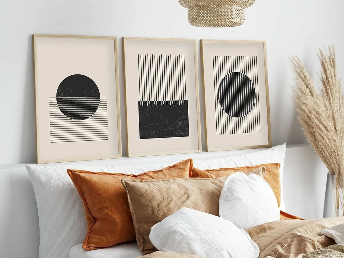 Pikturë dekorative me kornizë MDF (3 copë), Wallity, Huhu212, 30x40cm