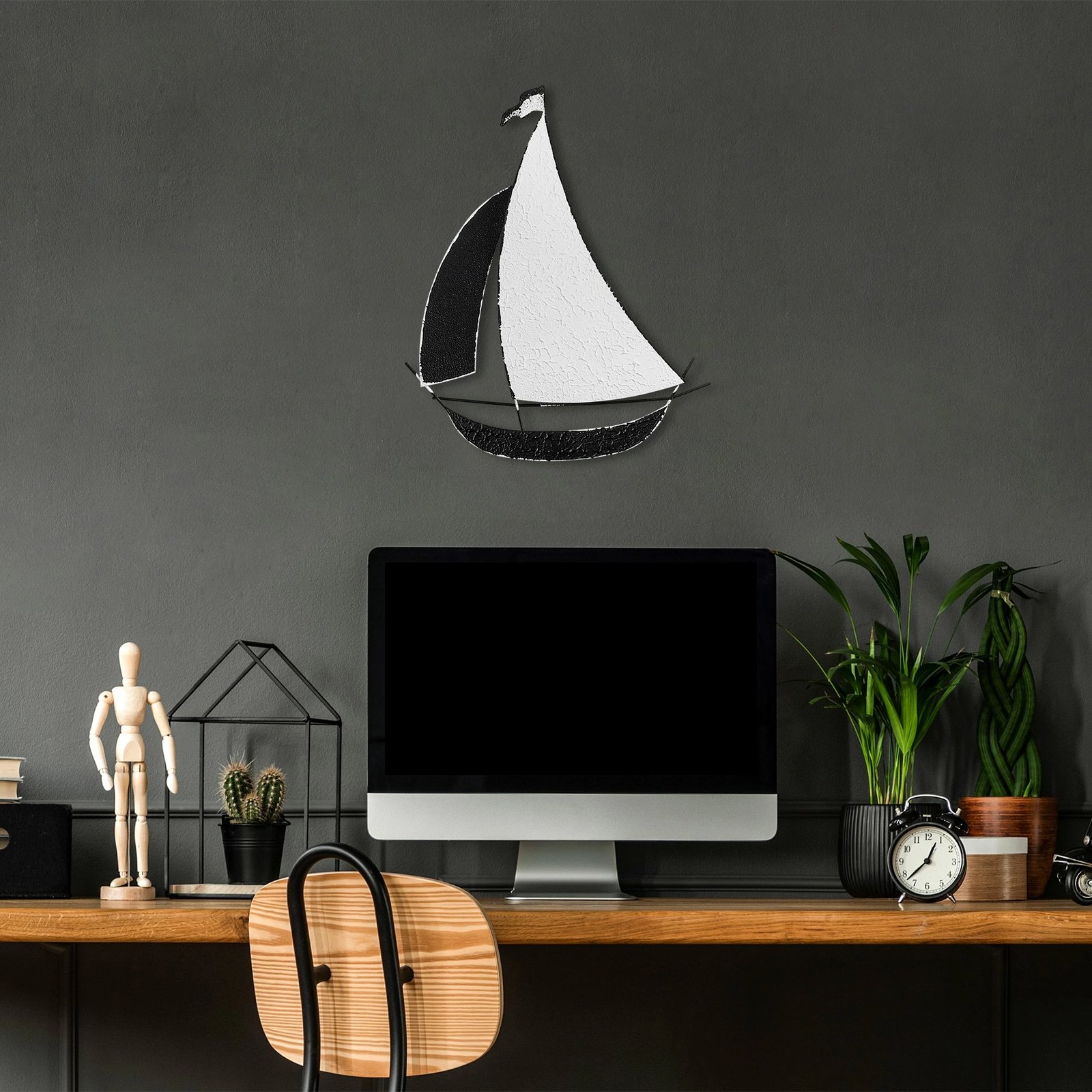 Aksesor dekorativ metalik për mur, Wallity, Hızır, shumëngjyrësh, 39x48cm