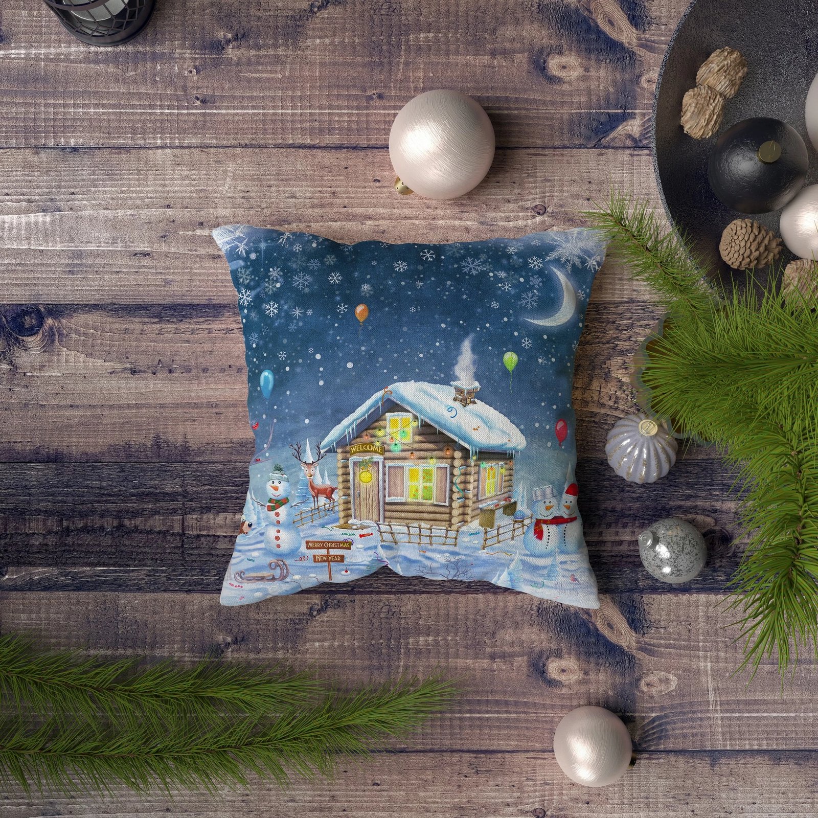 Jastëk dekorativ Aberto Design, NYXMAS073, shumëngjyrësh, 43x43cm