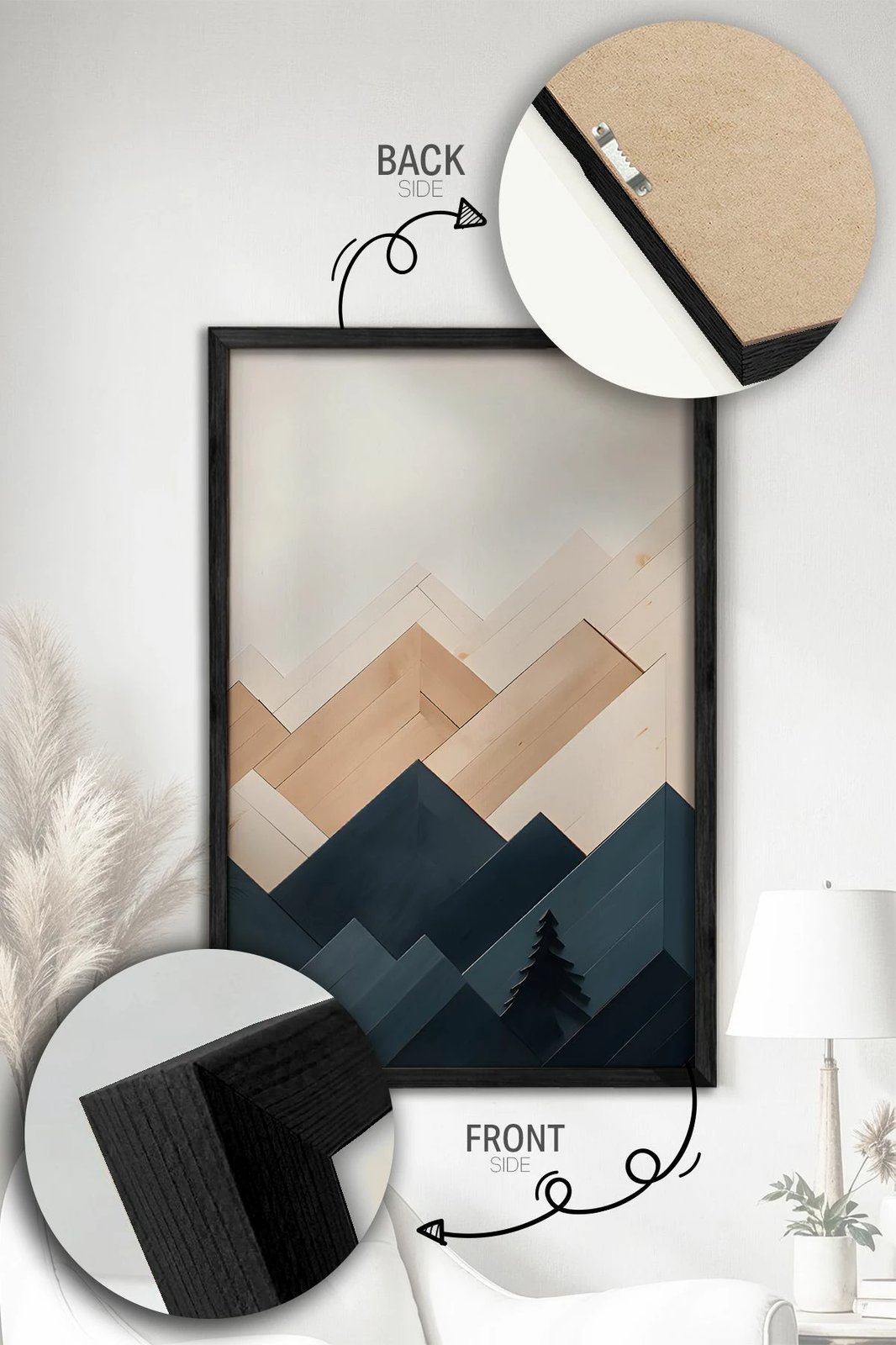 Pikturë dekorative me kornizë (3 copë), Wallity, Ersy3Syhcrv47