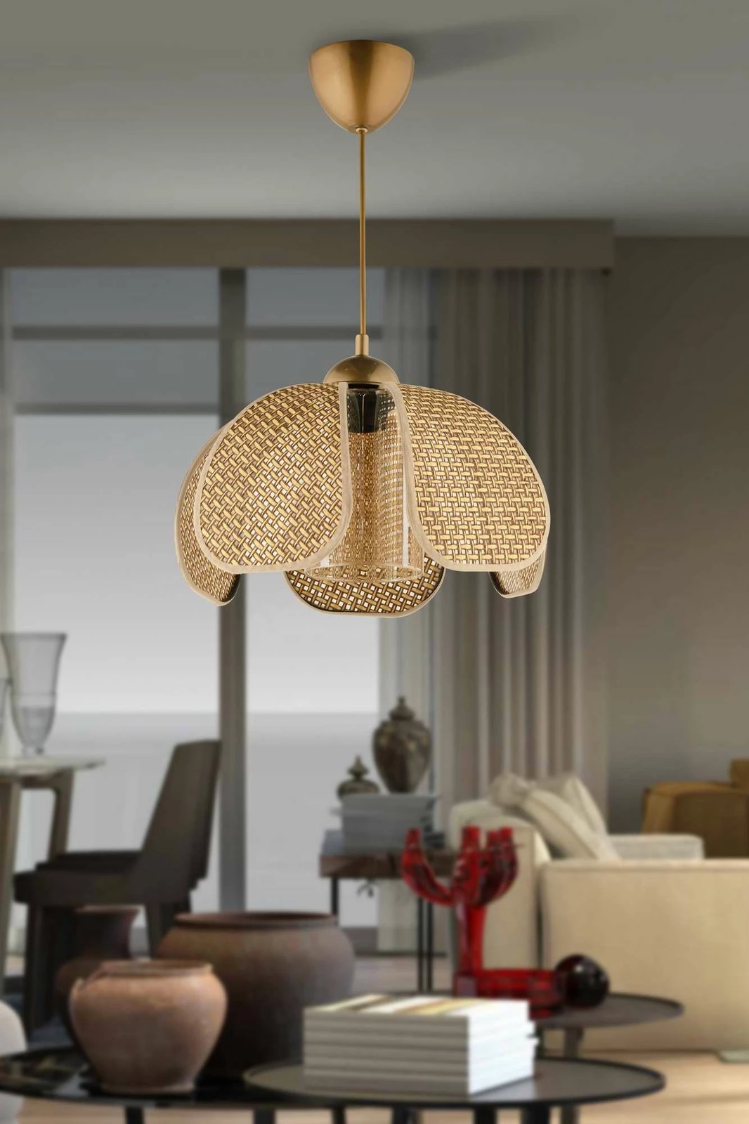 Llambë tavani Opviq, bezhë dhe ari, 64889