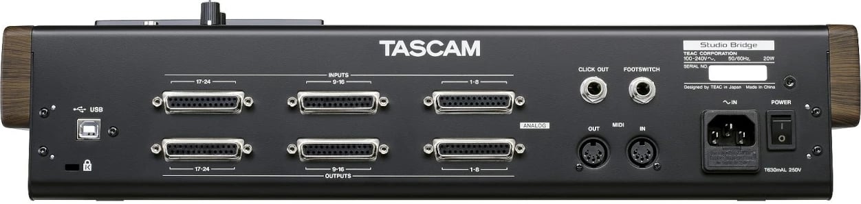 Regjistrues audio portativ TASCAM Studio Bridge, 24 kanale, ndërfaqe audio/MIDI, e zezë