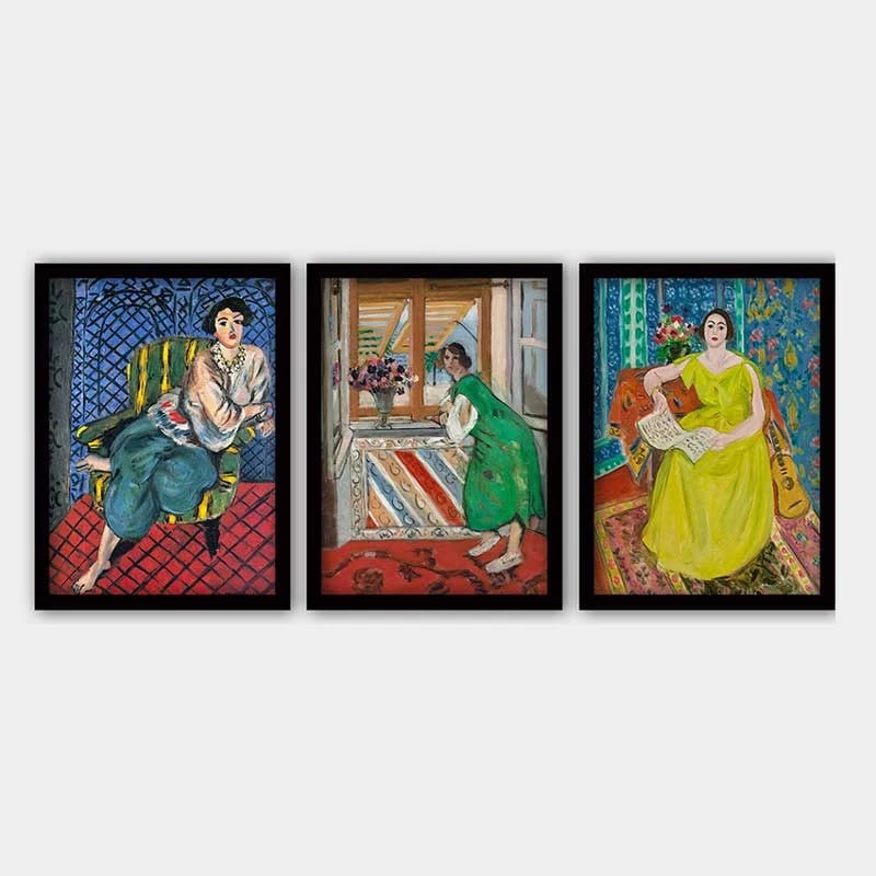 Pikturë dekorative me kornizë (3 copë), Wallity, 3SC_UN895327_3545