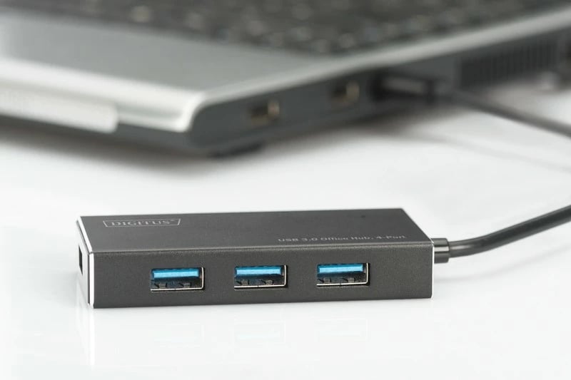 Hub USB 3.0 Digitus DA-70240-1, 4 porta, alumini, i zi
