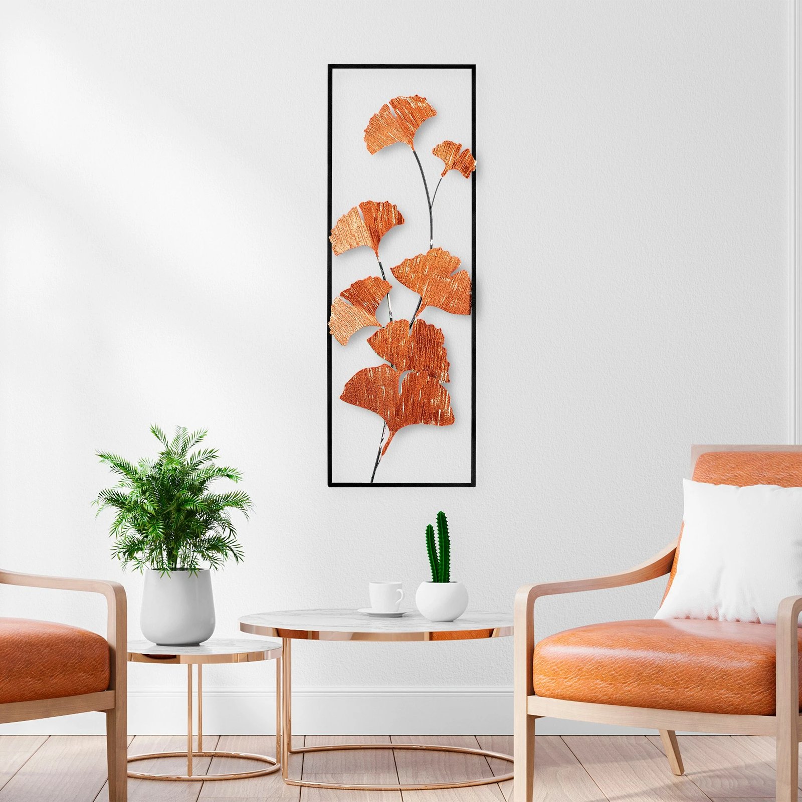 Aksesor dekorativ metalik për mur Wallity, Raspberry 3, shumëngjyrësh, 32x90x4 cm