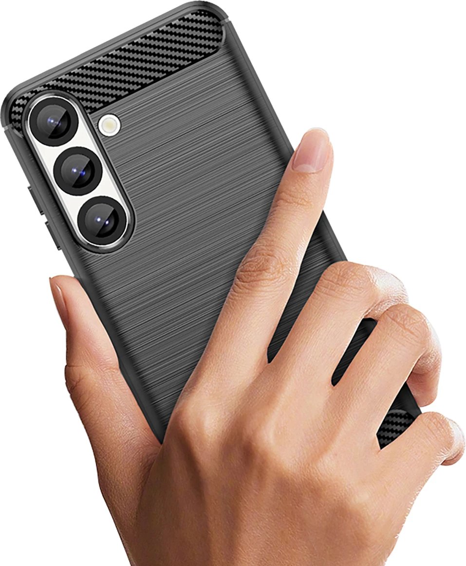 Mbështjellës Hurtel Carbon Case për iPhone 16e, silikon, i zi Mbështjellës Hurtel Carbon Case për iPhone 16e, silikon, i zi