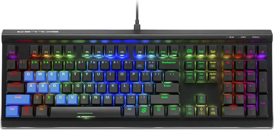 Tastierë mekanike SHARKOON SKILLER SGK60, Kailh Box White, RGB, US Layout, e zezë