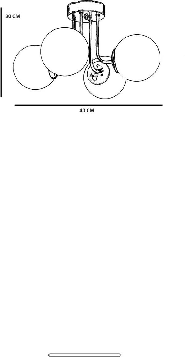 Llambë tavani Opviq Pablo 4 llampa, ngjyrë amber, eskitme, kapak qelqi