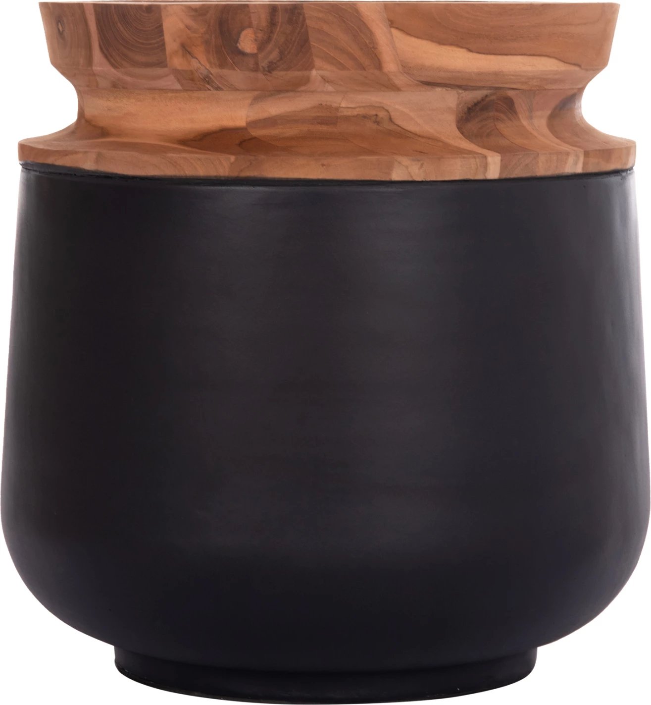 Vazo dekorative për dysheme LINTER, fibër-cement, ngjyrë e zezë, dru tik, FH4662.01L, 41x47cm