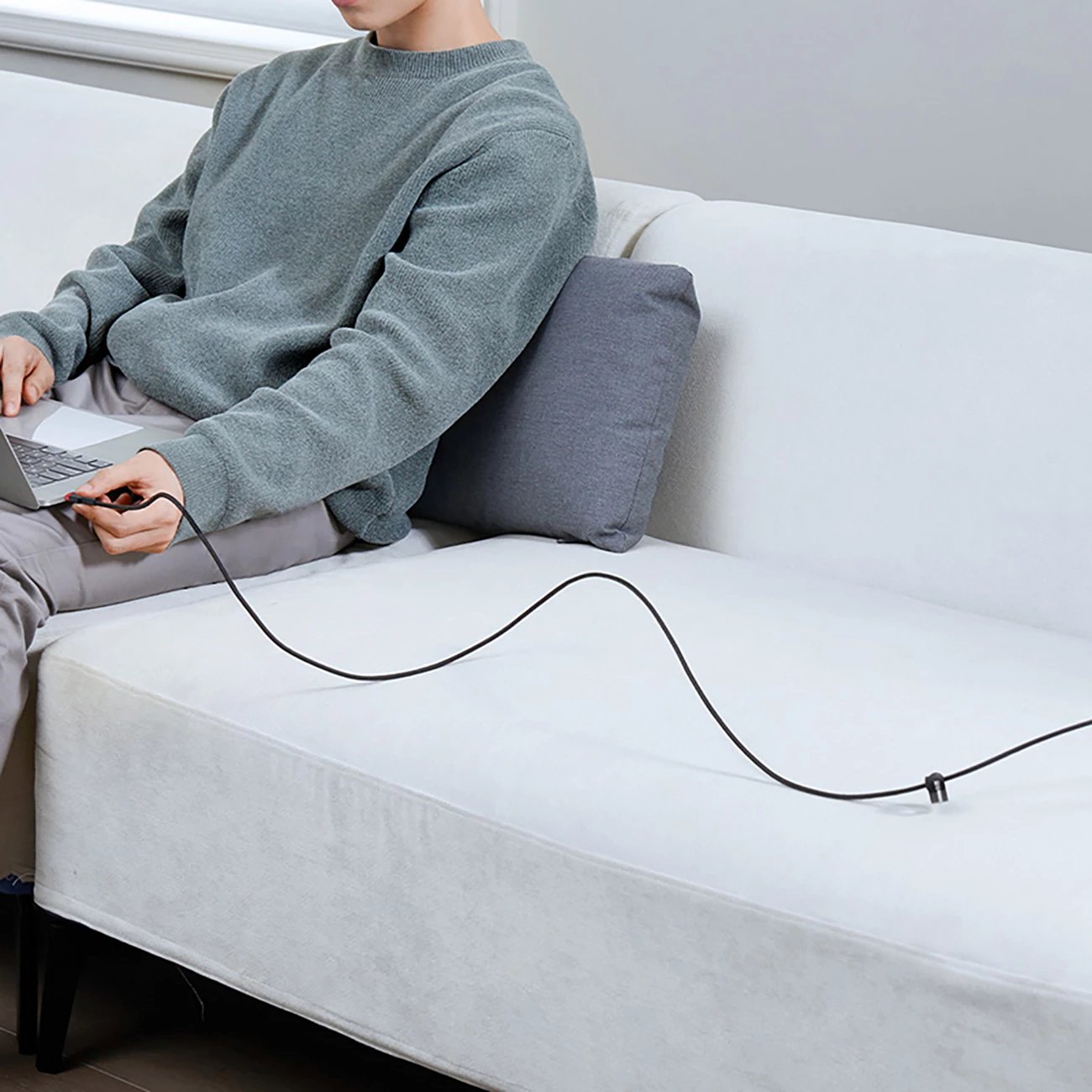 Kabllo USB-C Baseus Cafule, 2m, 100W, set prej 2 copë, zi-kuqe dhe zi-gri