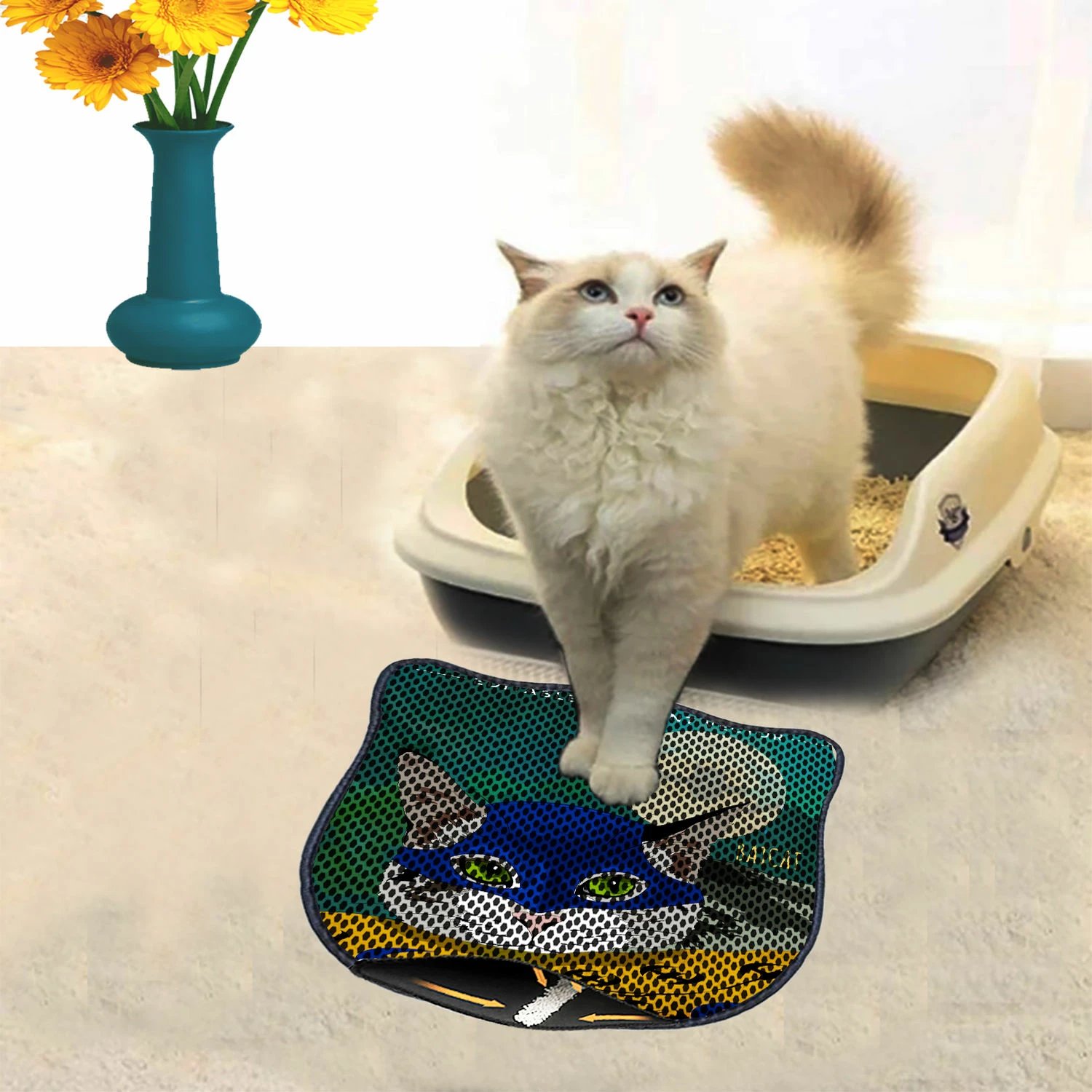 Tapet për rërë mace, shumëngjyrësh, Paws & Whiskers, Kdkafa0202