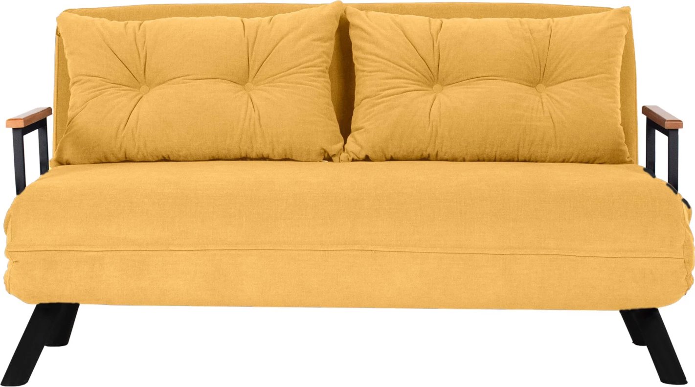 Divan-krevat dy ulëse, ngjyrë mustard, Sando 2-Seater