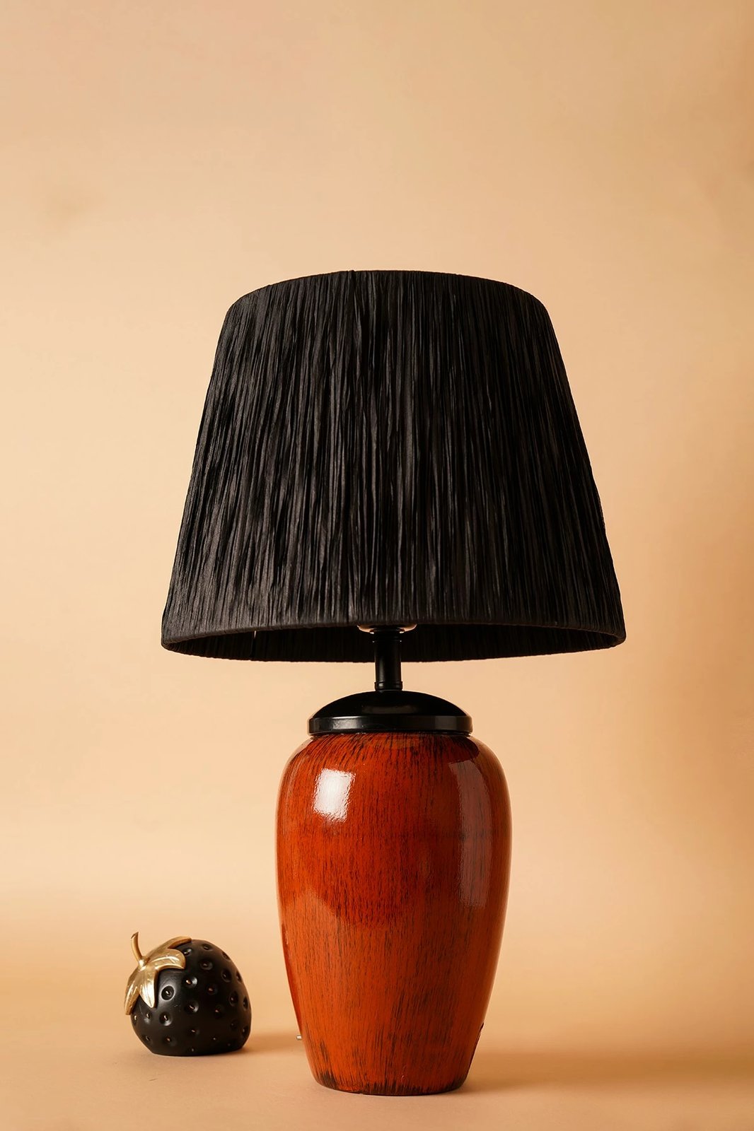 Llambë tavoline Opviq, qeramike, e kuqe dhe kafe, YL518