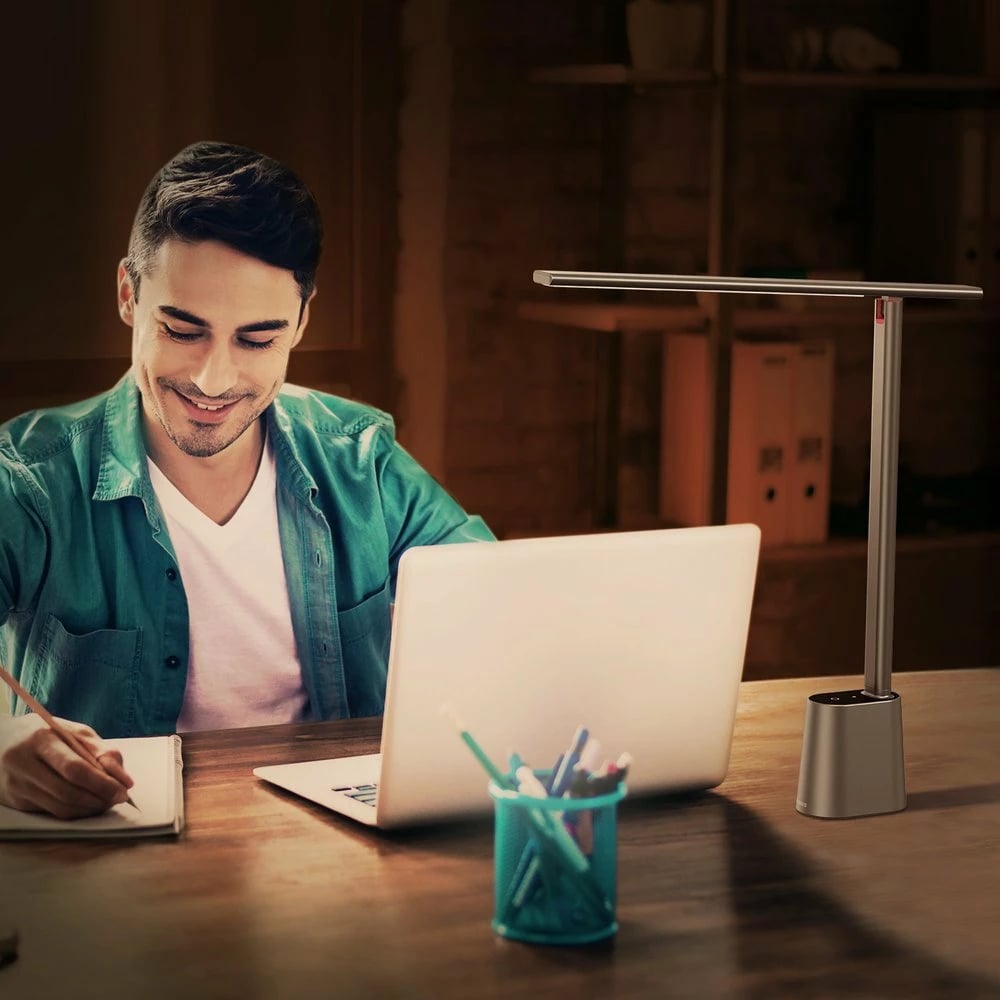 Llambë tavoline Baseus Smart Eye DGZG-0G, LED, pa kabllo, 2200 mAh, Gri