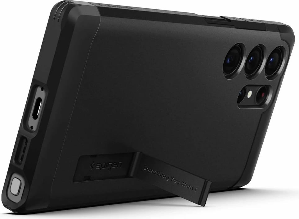 Mbështjellës Spigen Tough Armor për Samsung Galaxy S23 Ultra, i zi Mbështjellës Spigen Tough Armor për Samsung Galaxy S23 Ultra, i zi