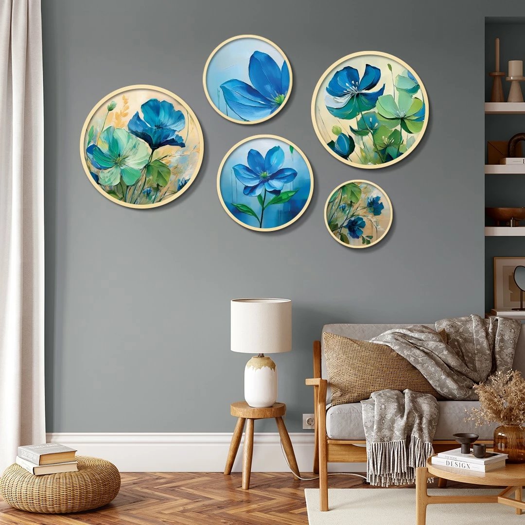 Set pikturash dekorative me kornizë MDF (5 copë), Wallity, Yats-20