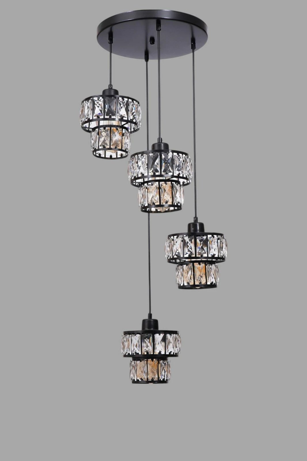 Llambadar Opviq, 9038-4, metal e xham, ngjyrë e zezë