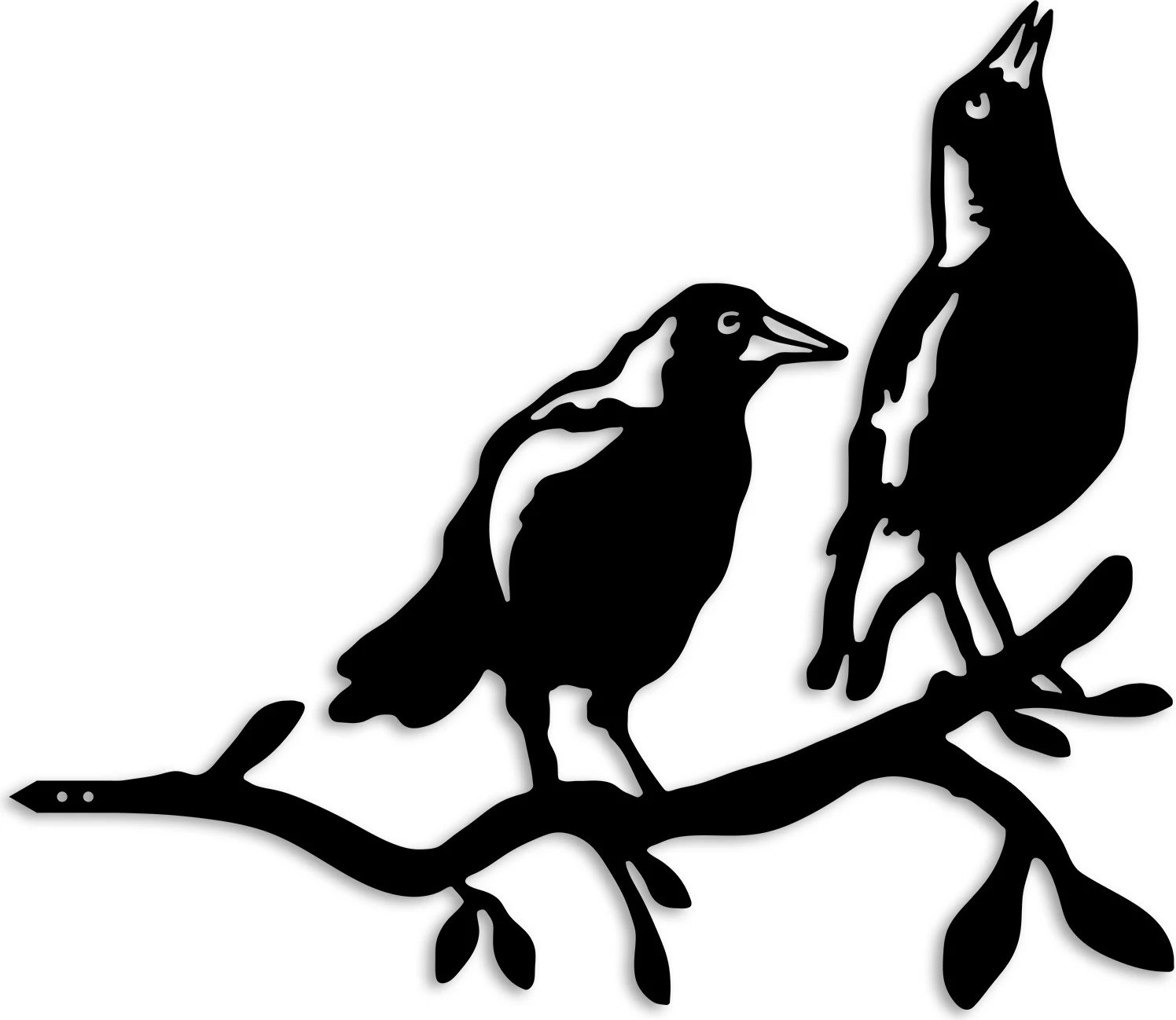 Objekt dekorativ për kopsht, Aberto Design, zog në degë, ngjyrë e zezë