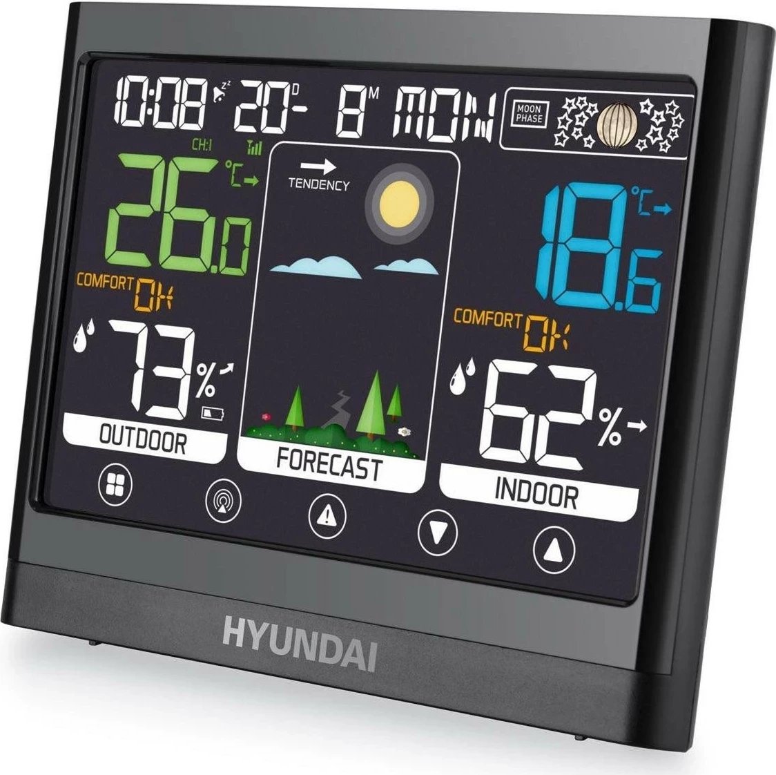 Stacion moti Hyundai HY-WS2450, ekran i ndriçuar, sensor wireless, zi